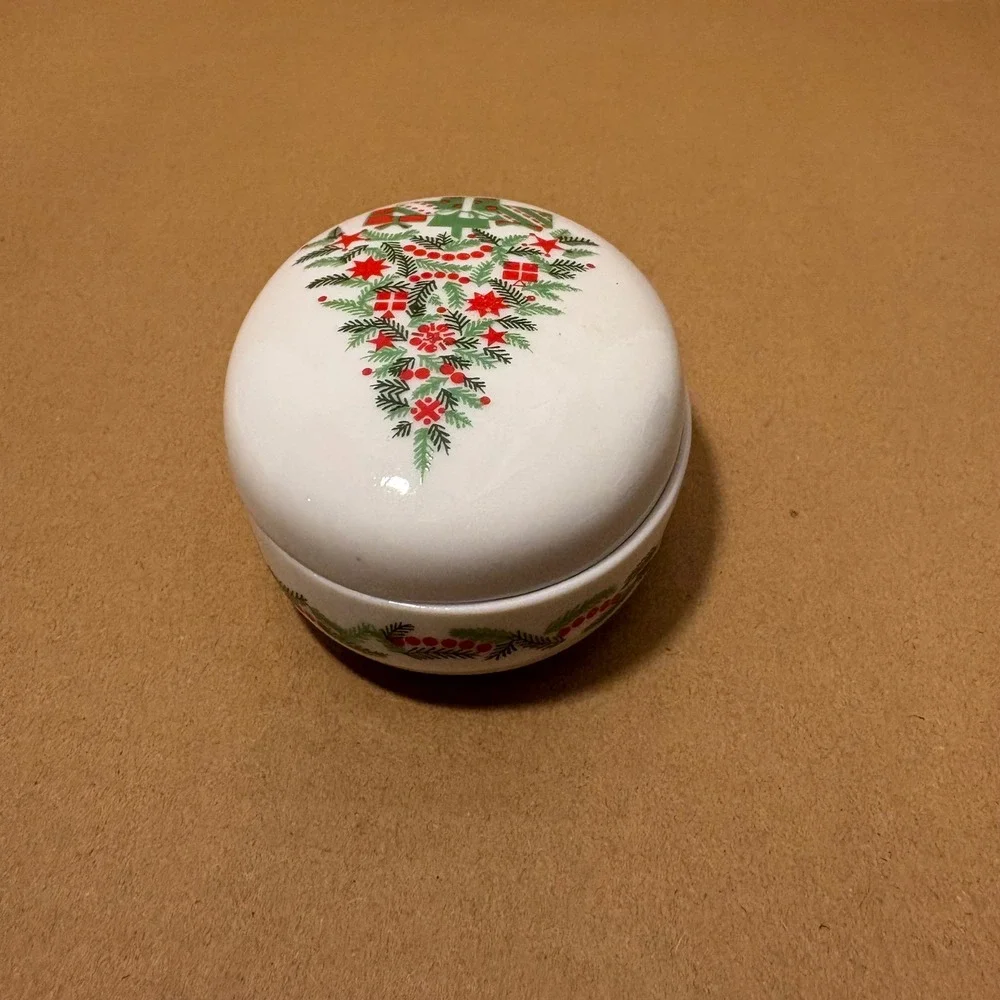Vintage Tuscany Collection Japan Ceramic Trinket‎ Box Candle w Detached Lid